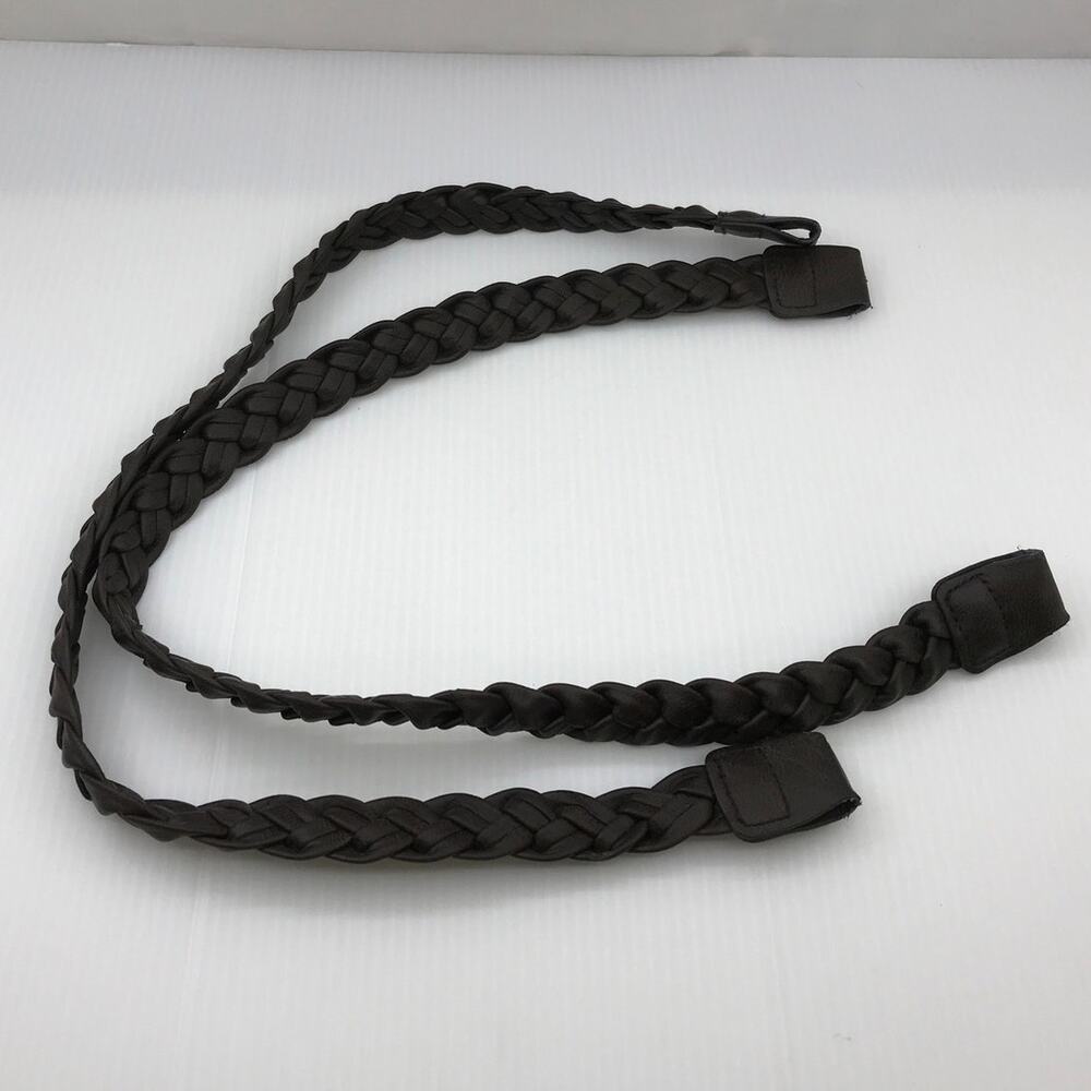 Miche Brown Faux Leather Three Strand Braided Handbag Handles Set 23”
